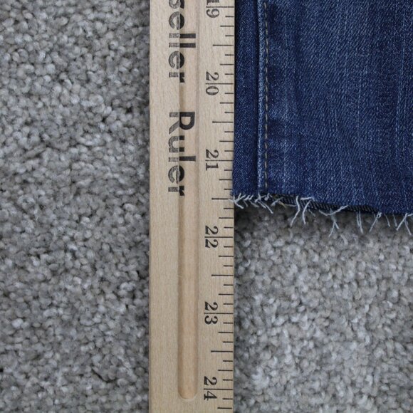 PAIGE Jimmy Jimmy Skinny Jeans Womens 25 Blue Distressed Capris w/ 22" inseam - Picture 3 of 11